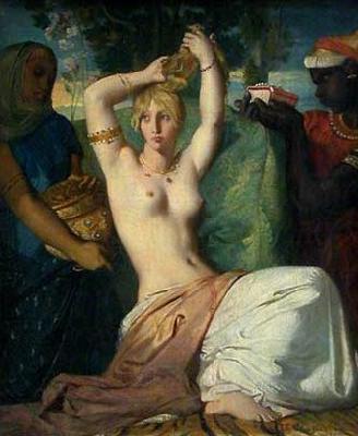 Theodore Chasseriau Esther preparing for a date with Ahasuerus